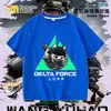 Nova Camiseta Delta Force Weilong Rosa Vermelho Comedor de Ouro Lobo para Meninos, Manga Curta Estudante Solta Tendência