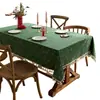 Toalha de Mesa de Natal Poliéster Algodão Estampagem a Quente com Tassel na Borda de Algodão Toalha de Mesa de Jantar Toalha de Mesa Retangular Decoração de Atmosfera Toalha de Mesa