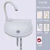 Lavatório de Plástico Montado na Parede Sem Furos Lavatório Simples Lavatório para Casa de Aluguel Pia Montada na Parede para Apartamento Pequeno