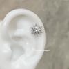 Uña de Hueso de Oreja Clavo de Hueso de Oreja Clavo de Oreja de Fondo Plano Acero de Titanio Sentido Avanzado Delicado Nicho Zircón Sol Copo de Nieve Zircón