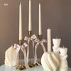 Ht Portavelas Amarillo Retro Estilo Europeo Decoración Romántica Cena a la Luz de las Velas de Navidad Accesorios de Boda Base para Portavelas