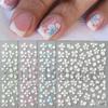 Adhesivo Transfronterizo Nuevo para Arte de Uñas 5D en Relieve Flor de Cristal Tridimensional Jalea Camelia Flor de Cuatro Pétalos Adhesivo Decorativo para Uñas