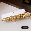 Set de Pendientes de Acero con Aguja Lisa en Forma de C, Sencillo y Elegante, Estilo Europeo y Americano, Pendientes Versátiles, Lujo Ligero, Pendientes de Alta Gama para Mujer