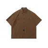 Yidao Vintage 2026 Verano Nuevo Retro Japonés Diseño Multibolsillo Holgada Lavada Ropa de Trabajo Camisa de Manga Corta para Hombre
