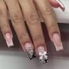 Uñas Postizas Populares al por Mayor Uñas Francesas Sencillas con Brillo Nude Pegatinas para Uñas Estilo Lujo Ligero Set de Uñas Postizas de 24 Piezas Lujo de Gama Alta