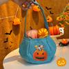Bolsa de dulces bordada a mano de Halloween, accesorios de decoración navideña para niños, cubo de linterna de calabaza para festival de fantasmas, dulces de Halloween