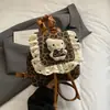 Bolsa de Viagem Renda Retrô Mochila Feminina Casual Versátil Tendência Outono/Inverno 2025 Nova Mochila Estilo Coreano