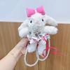 Lindo Vestido Floral Colgante de Conejo Lop de Peluche de Dibujos Animados Lindo Clip Trasero para Teléfono Móvil Colgante para Bolsa de Llaves de Coche