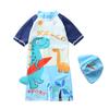 Traje de baño para niños, Traje de baño de una pieza con capucha de dibujos animados para niño, Traje de baño de manga corta para protección solar en la playa para niños grandes, medianos y pequeños, Traje de baño para bebé niño