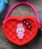 Monedero de silicona con forma de cueva cuadrada para niños, bolso cruzado para caminar, divertido y bonito bolso de silicona para cambio.