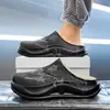 Pantuflas de Algodón para Hombre para Casa Interior Otoño e Invierno Modernas y Cómodas de Suela Gruesa Antideslizantes con Puntera Zapatos de Algodón Cálidos con Forro Polar
