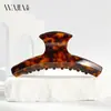 Nova Coleção de Presilhas e Tiaras Acetato Wjia Cor Tartaruga Marrom Escuro, Presilha Dourada para Mulheres, Acessório para Coque