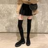 Yuanlitong 2025 Artículo Esencial para Realzar las Piernas ~ Botas Largas Elásticas de Tacón Medio Grueso para Mujer, Botas Altas hasta la Rodilla para Mujer