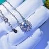 Novo colar de imitação de diamante Mosane de 2 quilates com ferradura, pingente de zircônia micro com oito corações e oito flechas, banhado a PT950