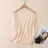 Camiseta de Encaje para Otoño e Invierno 2020 para Mujer de Manga Larga con Cuello Medio Tortuga y Chifón Calado Estilo Occidental Sexy Top de Malla