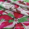 Malla Impresa 40D Poliéster Elástico Malla Impresa, Brillante Festivo Rosa Rojo Flor Hoja Verde Vestido Camisa Base Superficie