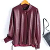 Jaqueta de Couro Biker de Pele de Ovelha Casual Vintage Solta Nova Feminina Outono 2026