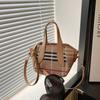 Bolsa de estilo ocidental estilo francês feminina 2024 Nova bolsa feminina de comércio exterior Bolsa de ombro impressa xadrez de venda quente transfronteiriça na moda