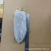 Chaveiro Pingente de Mochila Cauda de Pelo Sintético de Raposa, Acessório de Pelúcia Elegante Bicolor, Corrente de Celular, Pingente de Bolsa