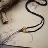 Corda para Pingente de Miçangas, Cordão de Colar Tecido à Mão, Cordão para Pescoço com Pingente Pixiu Guanyin de Jade, Cordão Unissex