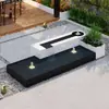 Acero Inoxidable 304 Paisaje de Agua Corriente Estanque de Peces Patio Fuente Circulante Elemento de Agua Decoración de Paisajismo Terminada para Exteriores Moderna