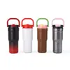 Nueva taza aislada de gran capacidad de acero inoxidable 316, taza de hielo portátil para viajes al aire libre, taza con pajilla de doble uso al vacío