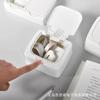 Mini caja de almacenamiento de plástico para escritorio, sencilla, con tapa, elástica, a prueba de polvo, para artículos pequeños, papelería
