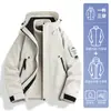 Chaqueta Softshell Luotuo Outdoor 3 en 1 para Mujer, Cortavientos Impermeable, Conjunto de Dos Piezas con Forro Polar para Senderismo y Montañismo, para Hombre