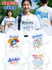 Camiseta Uniforme de Graduación de Algodón Puro con Logo Personalizado, Polo de Manga Corta con Cuello Redondo, Ropa de Trabajo Bordada Hecha a Medida para Niños y Niñas de Secundaria