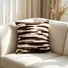 Funda de Cojín de Felpa Rayada de Doble Cara Más Vendida en Amazon Almohada de Respaldo para Mesita de Noche Cojín Cuadrado Rayado Geométrico para Sofá