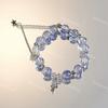 Pulsera de Cristal de Explosión con Degradado Negro y Morado Estrella Más Vendida para Mujer Pulsera Colgante Galaxia Nicho Mejor Amiga Regalo Dulce y Genial