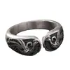 Anillo Versátil Doble Fénix Estilo Étnico Antiguo Retro Joyería de Plata Tailandesa para Hombres Anillo Abierto Estilo Étnico para Mujeres Venta al por Mayor