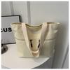 Bolso de Lona para Mujer de Gran Capacidad Casual Tipo Cubo 2024 Nueva Moda Ins Combinable Estudiantes Universitarios Estilo Japonés Bolso de Hombro