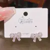 Novidade 2025 Brincos Exquisitos de Renda com Laço e Zircônia High-End Simples Elegantes Versáteis Brincos da Moda