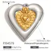 Yuhui Accesorios para Joyería DIY Transfronterizos Colgante de Acero Inoxidable con Flor de Goteo de Aceite Incrustaciones de Pedrería Corazón Chapado en Oro Real Accesorios DIY