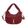 Bolso Nuevo de Lona con Patrón de Diamantes de Media Luna 2026, Popular Bolso de Mano para Teléfono Móvil de Mujer, Bolso Croissant con Correa de Muñeca