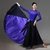 Falda Larga de Baile Clásico de una Pieza con Gran Oscilación 720 Grados Ropa de Performance de Danza Clásica Moderna Estilo Chino Falda de Gasa para Práctica de Danza