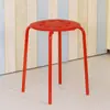 Banqueta de Plástico Casa Oito Furos Redonda Banqueta Mesa de Jantar Banqueta Colorida Simples Espessada Moderna Falsa Malus Banqueta Alta