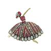 Broche de joyería de moda retro europea y americana bailarina de ballet de diamantes completos temperamento de corte abrigo abrigo pedrería ramillete