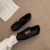 Mocasines retro de punta cuadrada con plataforma interior, zapatos de cuero pequeños estilo brogue británico para otoño e invierno, zapatos de algodón con suela gruesa