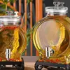 Frasco de Vino Sellado Botella Vacía Vino Medicinal de Ginseng Frasco de Vino Barril de Vino Frasco de Vino Casero Botella de Vidrio para Vino Casero Hogar