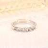 Anel de casal de zircão incrustado de diamantes estilo coreano feminino distintivo de quatro garras anel de casal de zircão jóias simples