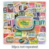 50 Bolsas de Pegatinas de Comida Creativas de Verduras y Frutas Peces Dorados Graffiti Pintadas para Refrigerador Computadora Patineta Pegatinas de Escritorio