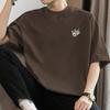 2026 Novo Modelo 260g Pesado Algodão Puro Camiseta Masculina Manga Curta Gola Redonda Top Marca Tendência Verão Meia-Manga Camiseta de Algodão