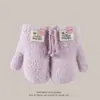 Guantes Pequeños para Niños, Guantes de Medio Dedo para Bebés, Niñas y Niños, Engrosados de Invierno, Cálidos, Cortavientos, Guantes de Cinco Dedos para Bebés de un Año