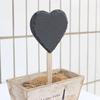 Etiqueta de planta de pizarra de piedra natural tarjeta de flor en forma de corazón regalo de jardinería