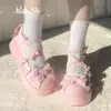 Festa do Bolo de Leite 3.0 Original Fofo Doce Para o Dia a Dia Sapatos Lolita Japoneses Sapatos Plataforma Lo