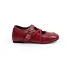 Primer Encuentro Zapatos de Ballet Mary Jane Planos con Tira Cruzada Puntiagudos Redondos que Aumentan la Altura 4.5cm Juveniles para Mujer