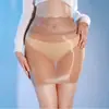 Meias Fina de Alto Elasticidade, Transparentes, Brilhantes e Sedosas com Óleo de Cavalo que Cobrem o Bumbum, Saia Sexy que Cobre o Bumbum, Tentação Apaixonada, Não Precisa Tirar, Transparente e Justa