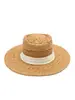 Popular de Verano Francés Retro Sombrero Pequeño de Copa Plana Visera de Protección Solar para Vacaciones en la Playa Sombrero de Paja Tejido a Mano